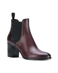 dunkelrote Chelsea Boots aus Leder von Santoni