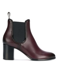 dunkelrote Chelsea Boots aus Leder von Santoni