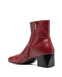 dunkelrote Chelsea Boots aus Leder von Saint Laurent