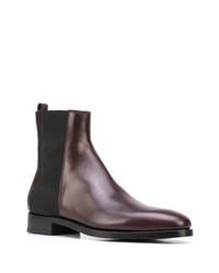 dunkelrote Chelsea Boots aus Leder von The Row