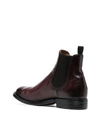 dunkelrote Chelsea Boots aus Leder von Officine Creative