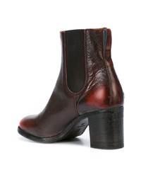 dunkelrote Chelsea Boots aus Leder von Moma