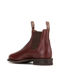 dunkelrote Chelsea Boots aus Leder von R.M. Williams