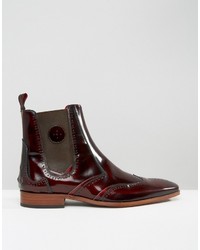 dunkelrote Chelsea Boots aus Leder von Jeffery West