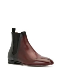 dunkelrote Chelsea Boots aus Leder von Francesco Russo