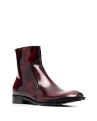 dunkelrote Chelsea Boots aus Leder von Maison Margiela