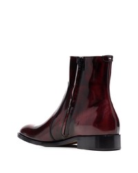 dunkelrote Chelsea Boots aus Leder von Maison Margiela