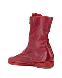 dunkelrote Chelsea Boots aus Leder von Guidi