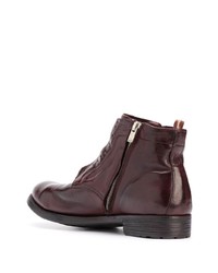 dunkelrote Chelsea Boots aus Leder von Officine Creative