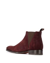 dunkelrote Chelsea Boots aus Wildleder von Santoni