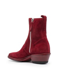 dunkelrote Chelsea Boots aus Wildleder von Premiata