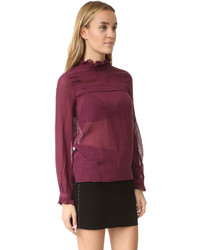 dunkelrote Chiffon Bluse von Saloni