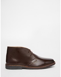 dunkelrote Chukka-Stiefel aus Leder von Asos