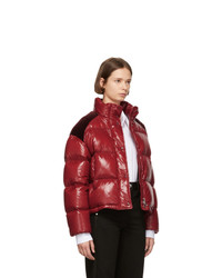 dunkelrote Daunenjacke von Moncler Genius