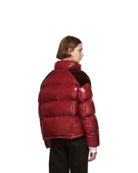 dunkelrote Daunenjacke von Moncler Genius