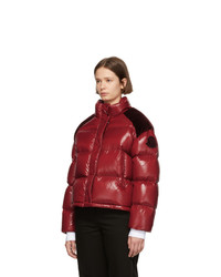 dunkelrote Daunenjacke von Moncler Genius