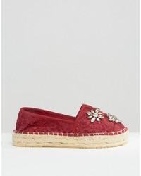 dunkelrote Espadrilles von Asos