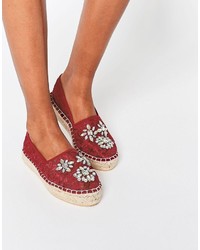 dunkelrote Espadrilles von Asos