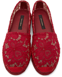 dunkelrote Espadrilles von Dolce & Gabbana