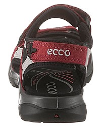 dunkelrote flache Sandalen aus Leder von Ecco