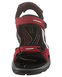 dunkelrote flache Sandalen aus Leder von Ecco