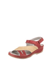 dunkelrote flache Sandalen aus Leder von Miccos