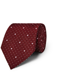 dunkelrote gepunktete Krawatte von Paul Smith