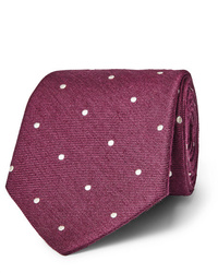 dunkelrote gepunktete Krawatte von Paul Smith