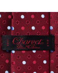 dunkelrote gepunktete Krawatte von Charvet