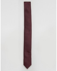 dunkelrote gepunktete Krawatte von Asos