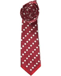 dunkelrote gepunktete Krawatte von Valentino