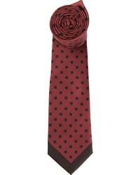 dunkelrote gepunktete Krawatte von Valentino