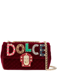 dunkelrote gesteppte Taschen von Dolce & Gabbana