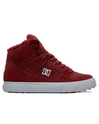 dunkelrote hohe Sneakers aus Leder von DC Shoes