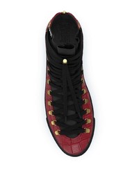dunkelrote hohe Sneakers aus Leder von Swear