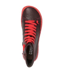 dunkelrote hohe Sneakers aus Leder von Camper