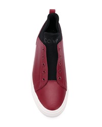 dunkelrote hohe Sneakers aus Leder von Calvin Klein 205W39nyc