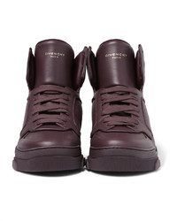 dunkelrote hohe Sneakers aus Leder von Givenchy