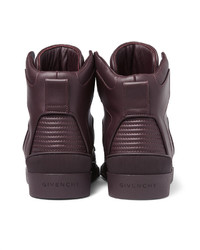 dunkelrote hohe Sneakers aus Leder von Givenchy