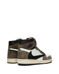 dunkelrote hohe Sneakers aus Leder von Jordan