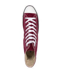 dunkelrote hohe Sneakers aus Segeltuch von Converse