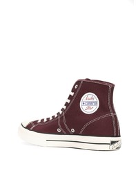 dunkelrote hohe Sneakers aus Segeltuch von Converse