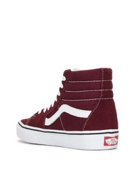 dunkelrote hohe Sneakers aus Segeltuch von Vans