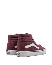 dunkelrote hohe Sneakers aus Segeltuch von Vans