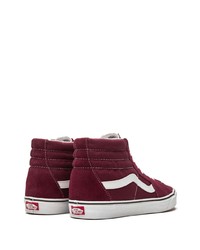 dunkelrote hohe Sneakers aus Segeltuch von Vans