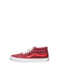 dunkelrote hohe Sneakers aus Wildleder von Vans