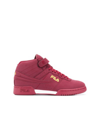 dunkelrote hohe Sneakers von Fila