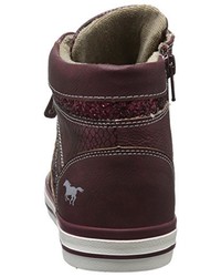 dunkelrote hohe Sneakers von Mustang