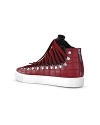 dunkelrote hohe Sneakers von Swear