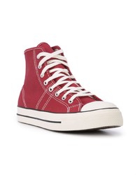 dunkelrote hohe Sneakers von Converse